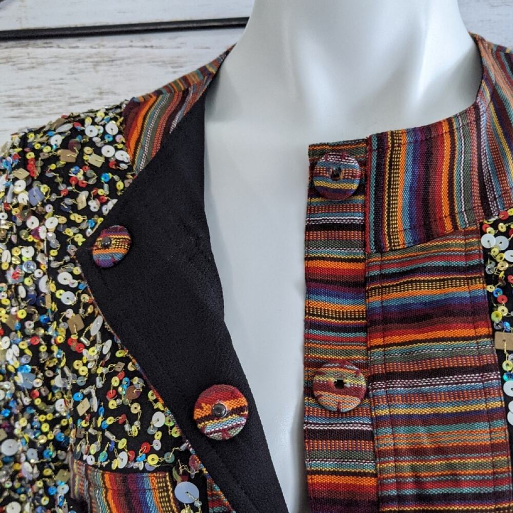 Berek Multicolor Sequin Party Jacket size Medium - image 3